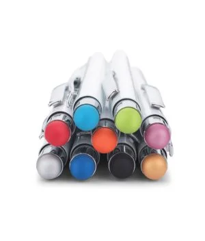 Pixuri metalice cu touch gravate Bianco