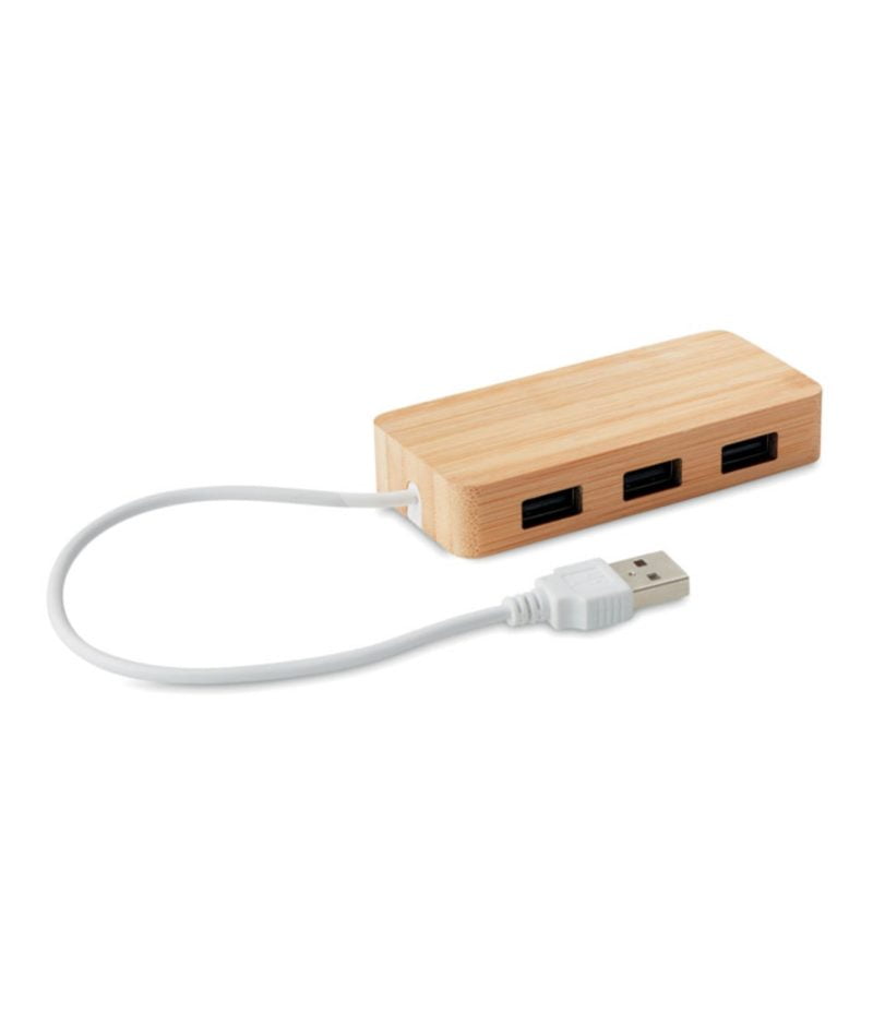 Hub USB personalizat din bambus Niva