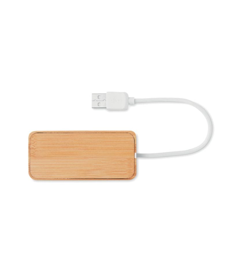 Hub USB personalizat din bambus Niva Hub USB personalizat din bambus Niva