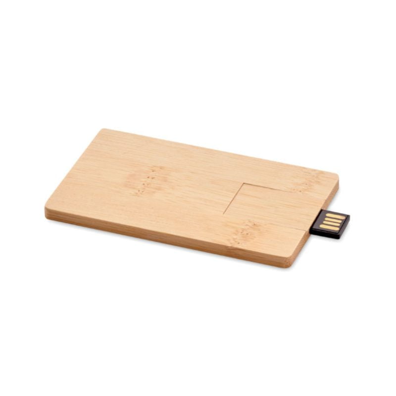 Memorie USB credit card din bambus Memorie USB credit card din bambus