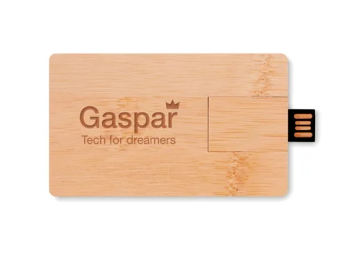 Memorie USB credit card din bambus