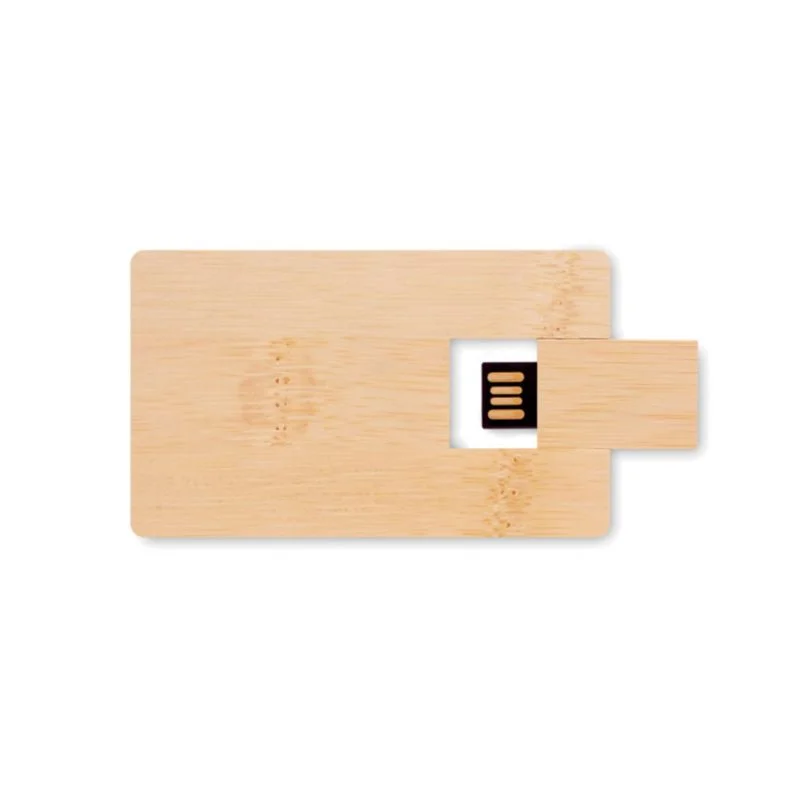 Memorie USB credit card din bambus Memorie USB credit card din bambus