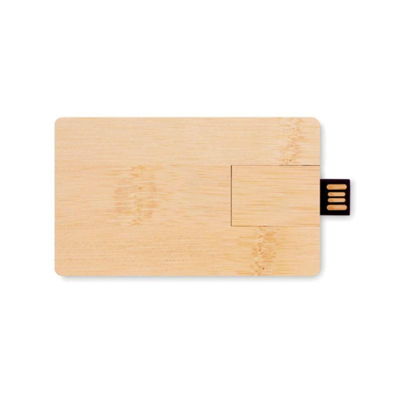 Memorie USB credit card din bambus