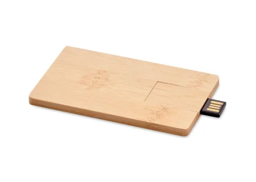 Memorie USB credit card din bambus