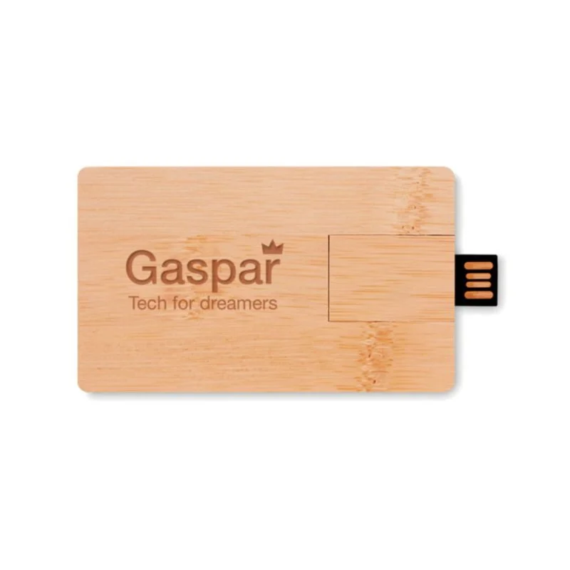 Memorie USB credit card din bambus Memorie USB credit card din bambus