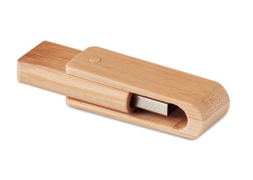Memorie USB credit card din bambus