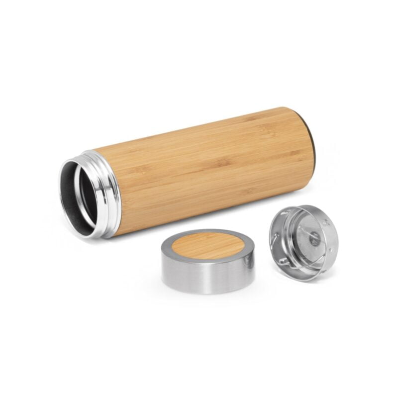 Sticla termica personalizata din bambus Naturel Sticla termica personalizata din bambus Naturel