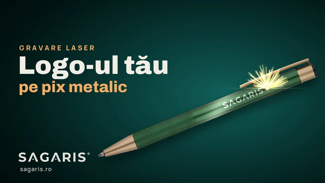 Pix metalic Vito gravat laser cu logo